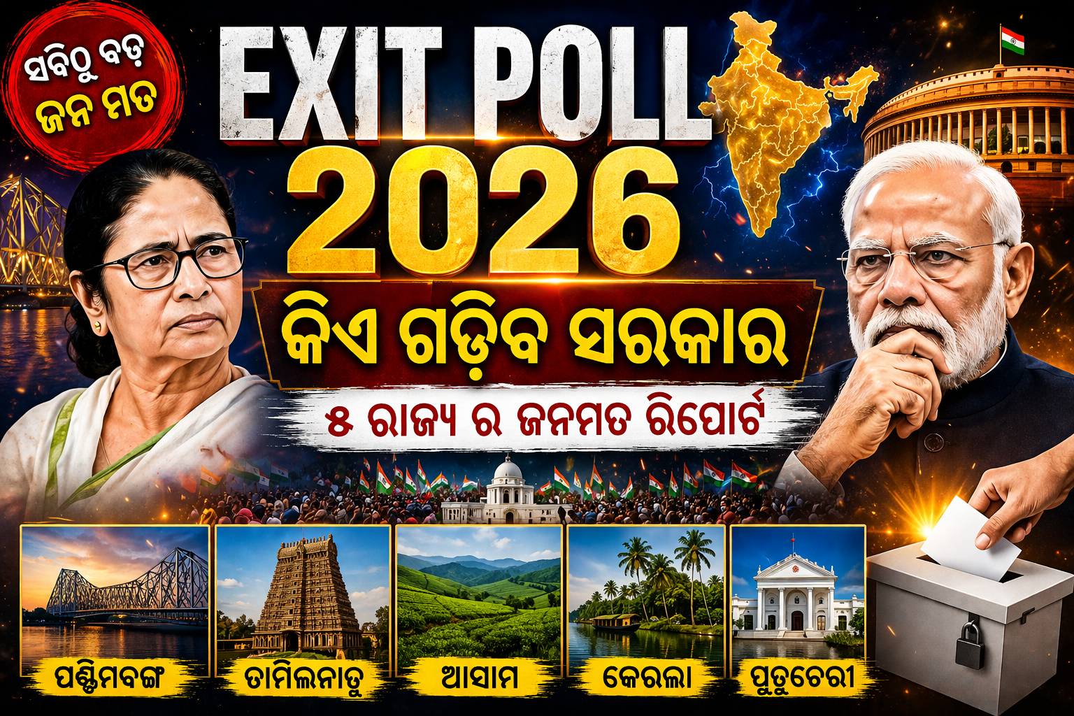 Exitpoll 2026 : କେବେ ବାହାରିବ ପଶ୍ଚିମବଙ୍ଗ ଏକଜିଟ୍ ପୋଲ ଫଳାଫଳ