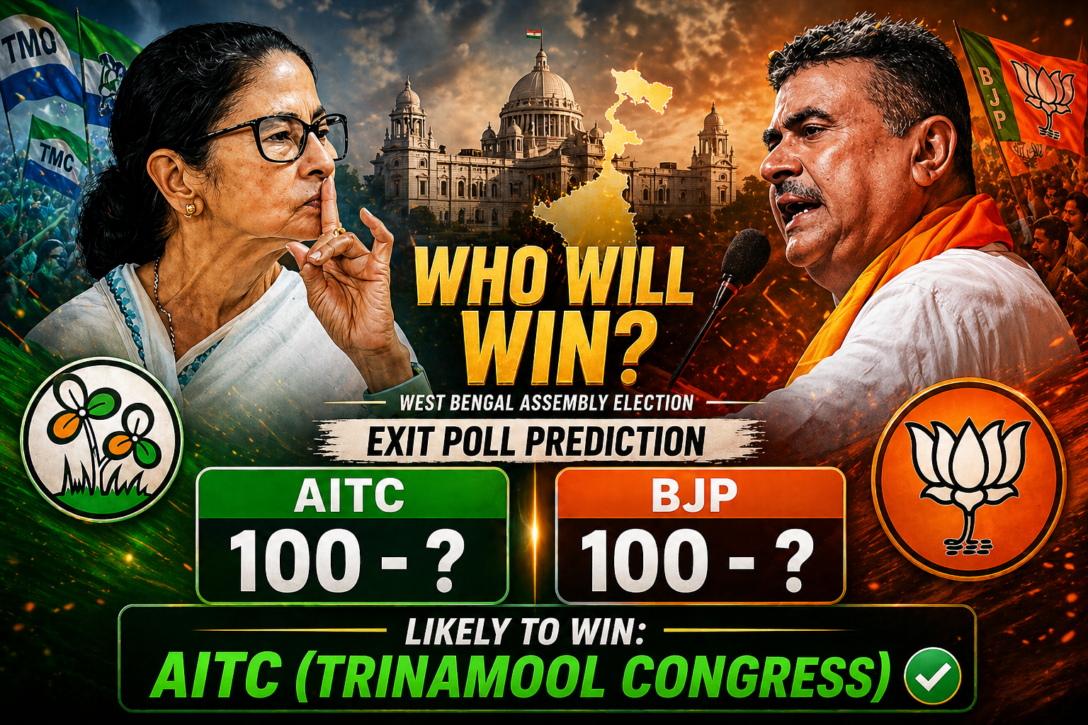 Assembly election 2026 exitpoll : ପଶ୍ଚିମବଙ୍ଗ ରେ ରାଜନୈତିକ ମାହୋଲ ପୁରା ସରଗରମ