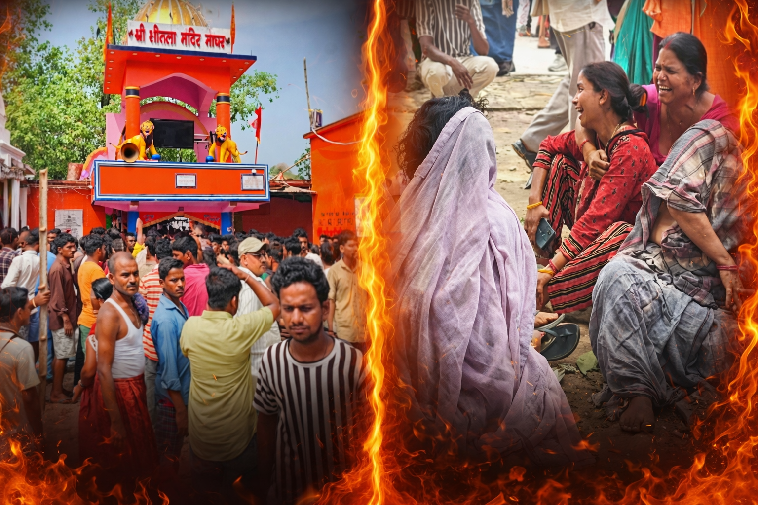 ଦଳାଚକଟା ପରେ ମା ଶୀତଳା ମନ୍ଦିର ଆଗରେ ଦୃଶ୍ୟ 